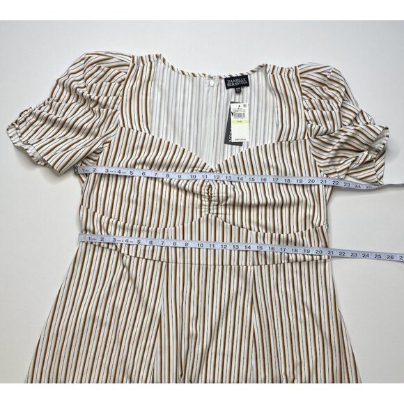 Danielle Bernstein Brown Black Stripe Midi Slit Dress Sweetheart sz 18W NEW - Picture 5 of 8